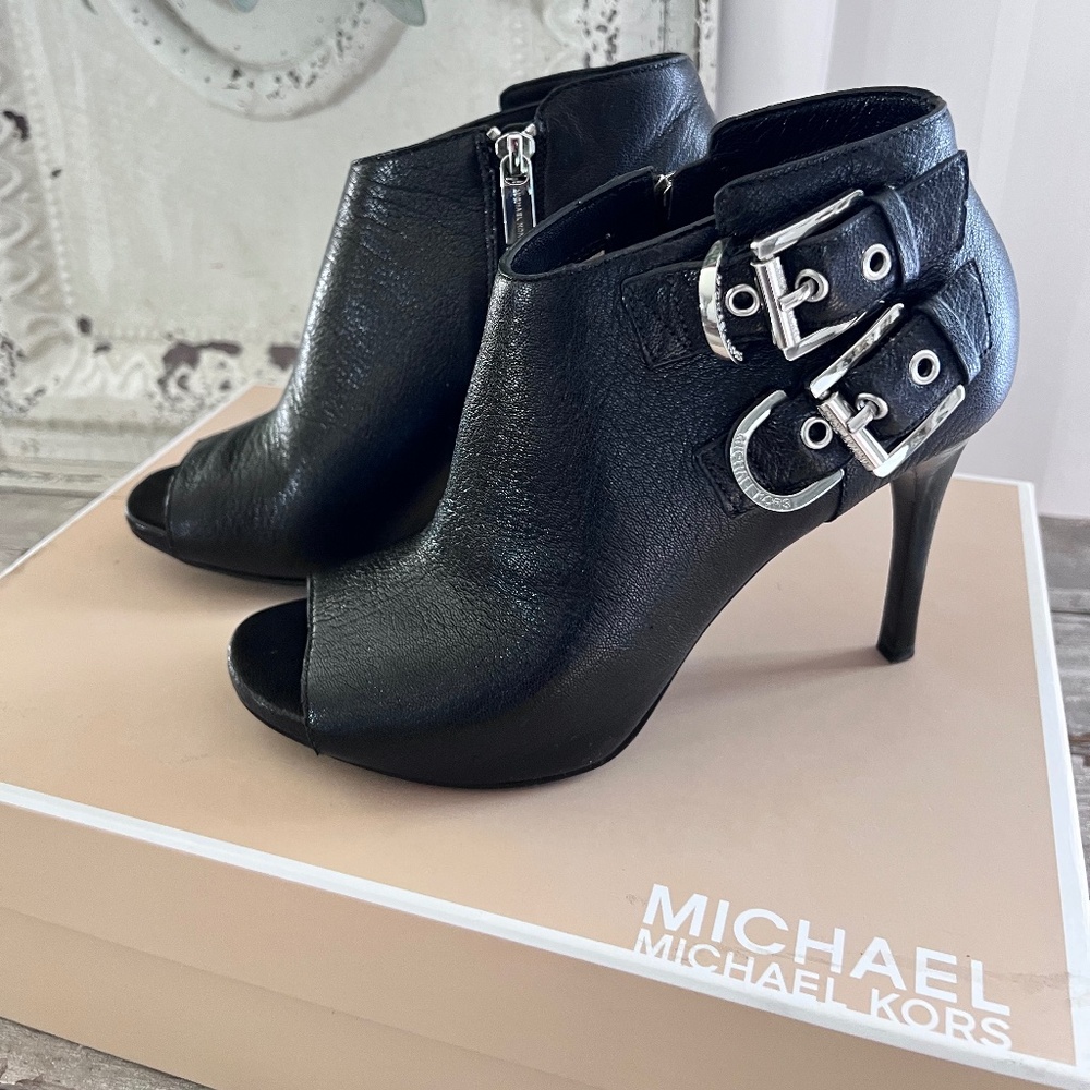 Michael Kors Cheyenne Open Toe Stiletto Bootie